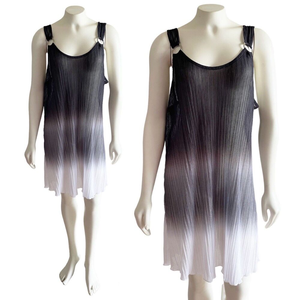 J. Valdi Grey White Ombre Sheer Swim Coverup